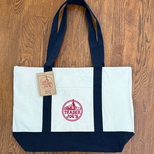 Trader Joe's Canvas Tote Bag - Black and Cream